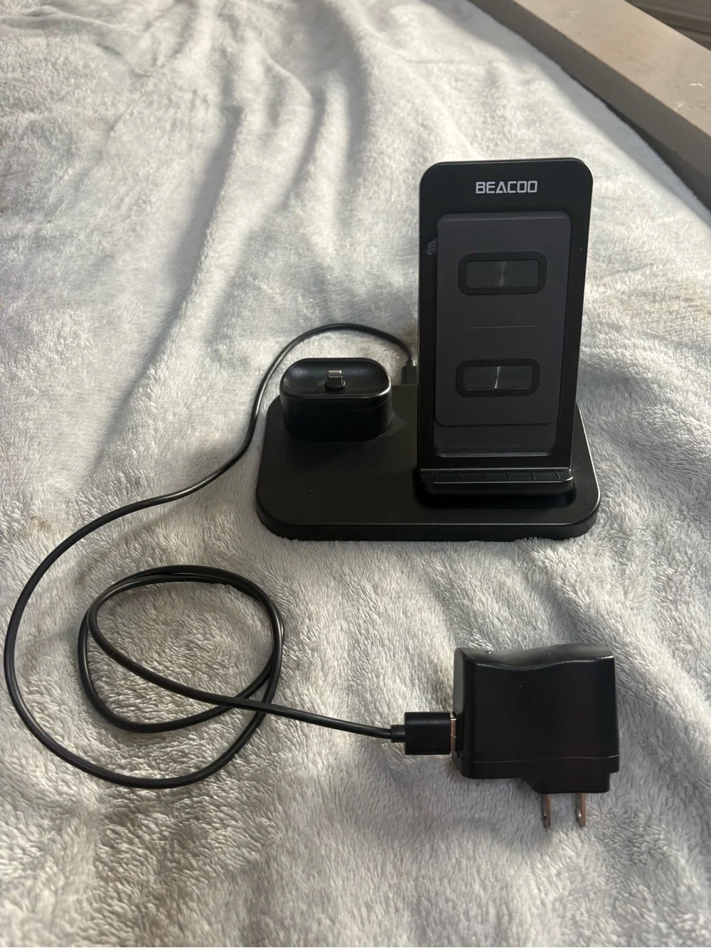 Black 2-in-1 Wireless Charging Stand